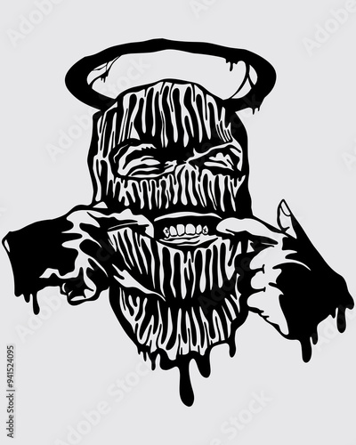Robberbank gank mask ACAB illustration vector clip art SWAG poster, t shirt design sticker editable
