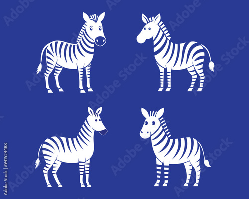 set of a zebra vector design.