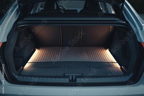 Wallpaper Mural A spacious car trunk with interior lighting, ready for luggage or groceries. Ideal for travel and outdoor adventures. Torontodigital.ca