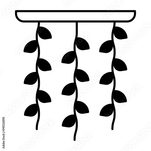vines icon. black fill icon