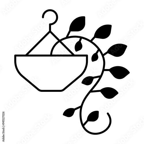 vines icon. black fill icon