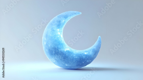 3D Icon as Illustration of a moonlit night and Sharad Purnima Blessings text isolated on white background concept as Camera movement Pan across the moonlit night with Sharad Purnima Blessings text. Sc photo