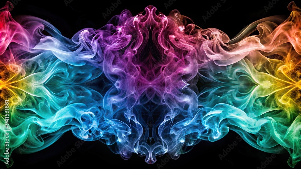 Flowing colored smoke background with symmetrical patterns, smoke, creative, blur, abstract, colored, mesmerizing, background, dreamy, design, flowing smoke, vibrant colors, rainbow Flowing colored smoke background with symmetrical patterns, smoke, creative, blur, abstract, colored, mesmerizing, background, dreamy, design, flowing smoke, vibrant colors, rainbow
