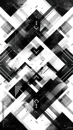 a black and white abstract background with squares