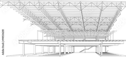 3D illustration of industrial project