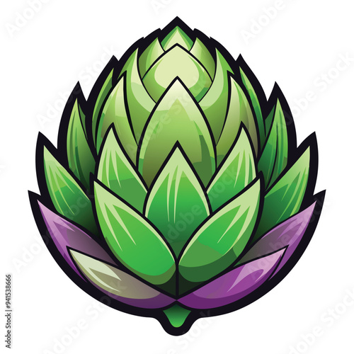 Artichoke Cartoon style vector illustration on white background line art png