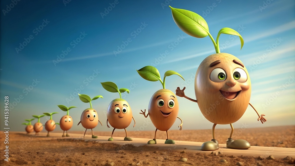 A Tiny Sprout's Big Adventure: A 3D Cartoon Seed's Growth Journey Generative AI A Tiny Sprout's Big Adventure: A 3D Cartoon Seed's Growth Journey Generative AI