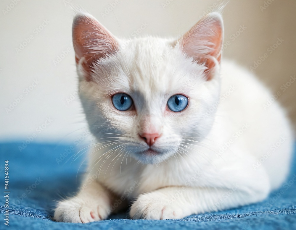kitten white beautiful blue eyes pet cat. Ai generated image kitten white beautiful blue eyes pet cat. Ai generated image