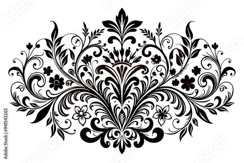 graphic with a black elegant plant ornament