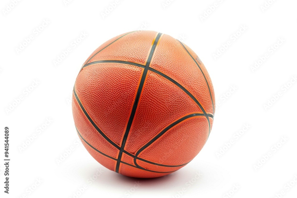 A close-up view of a basketball ball on a white surface, perfect for sports-related themes and designs A close-up view of a basketball ball on a white surface, perfect for sports-related themes and designs