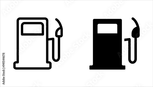 Gas station icon set. Vector illustration For web design, isolated on white background.