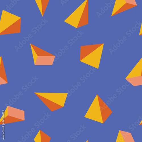 Seamless pattern with 3D pyramids