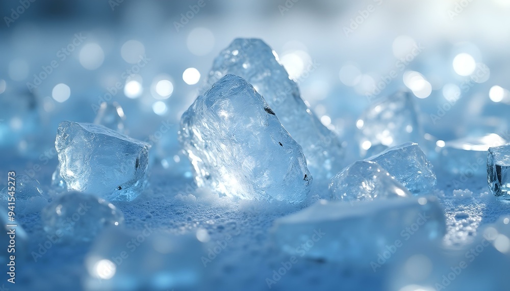 ice crystals on blue background ice crystals on blue background