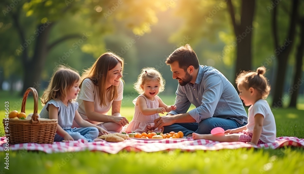 family having picnic in the park family having picnic in the park