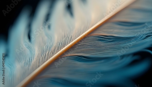 Fine Details of Bird Feather: Capturing Barbs, Barbules, and Color Gradients photo