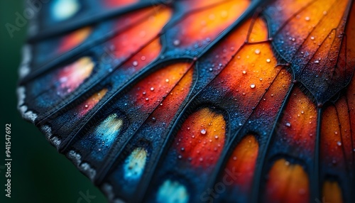 Close-Up of Butterfly Wing: Vibrant Patterns and Intricate Scales