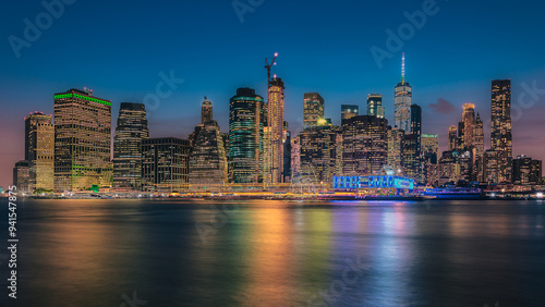 New York skyline night view