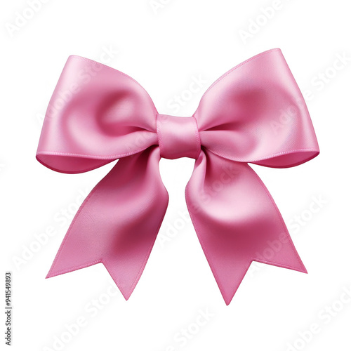 Pink Bow Isolated on a Transparent Background