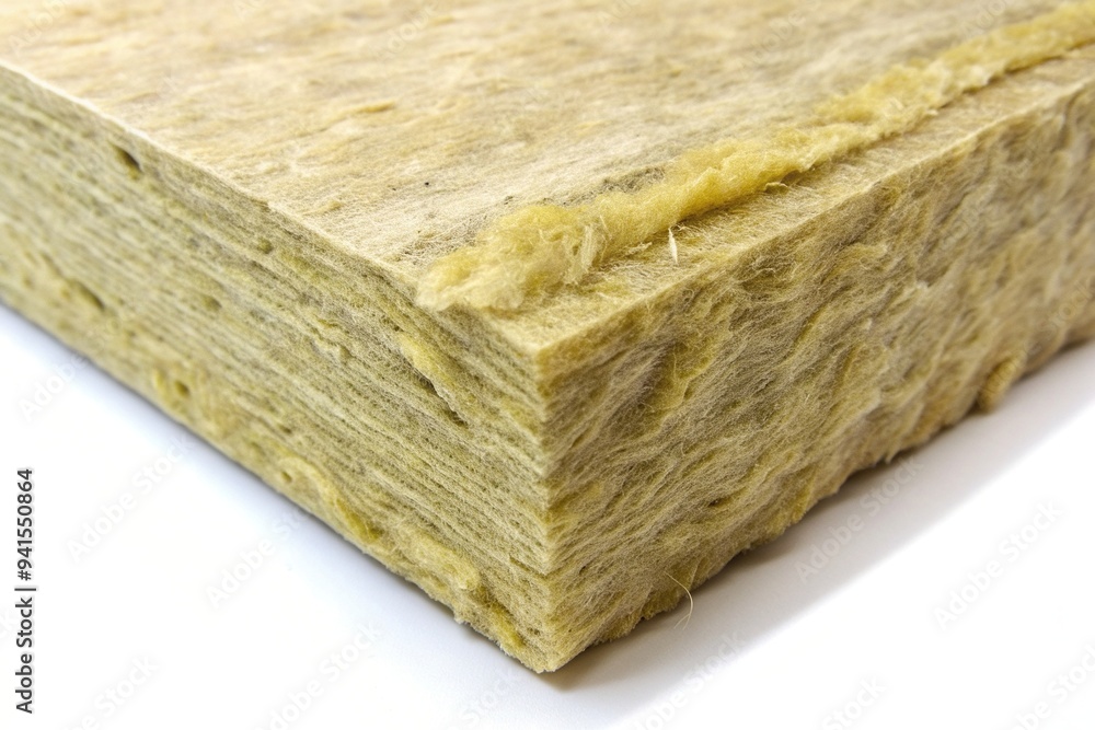 Wool Section d acoustic insulation This stock photo showcases a section of rock ...