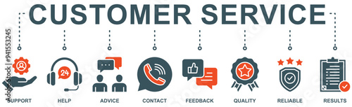 Customer service web icon vector illustration concept with icon