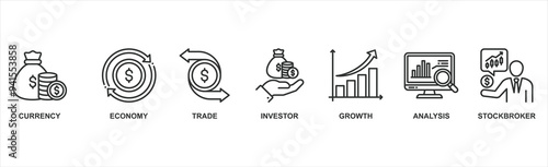 Forex banner web icon vector illustration concept with icon
