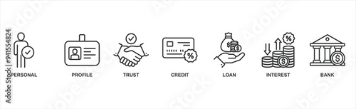 Microcredit banner web icon vector illustration concept with icon