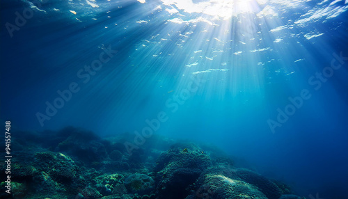 Wallpaper Mural picture of mystery submerged in a sea or ocean with sunlight streaming through the background Torontodigital.ca