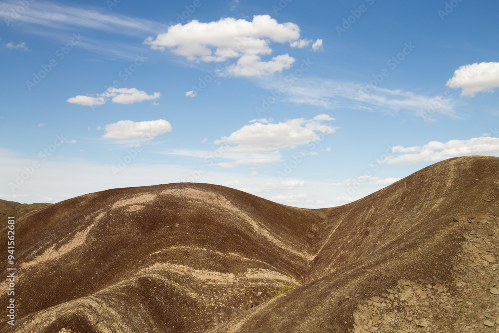 Fototapeta premium Desertic hills landscape, Mangystau region, Kazakhstan
