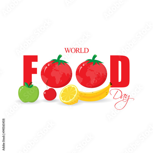 Vector illustration of World Food Day social media feed template