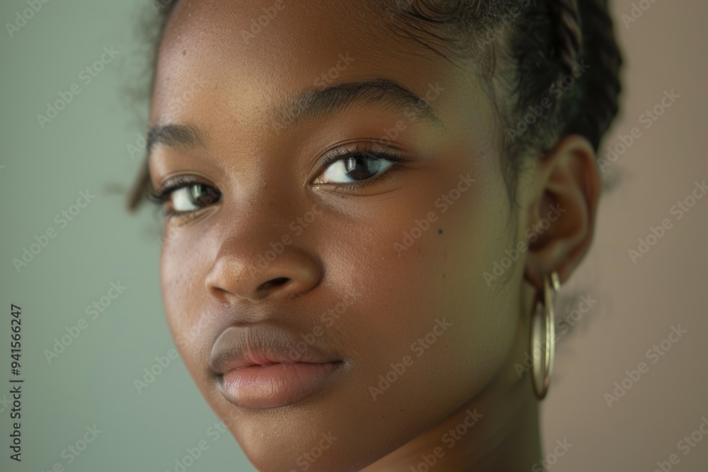 A close-up shot of a person's earlobes adorned with jewelry, perfect for use in beauty or fashion contexts A close-up shot of a person's earlobes adorned with jewelry, perfect for use in beauty or fashion contexts