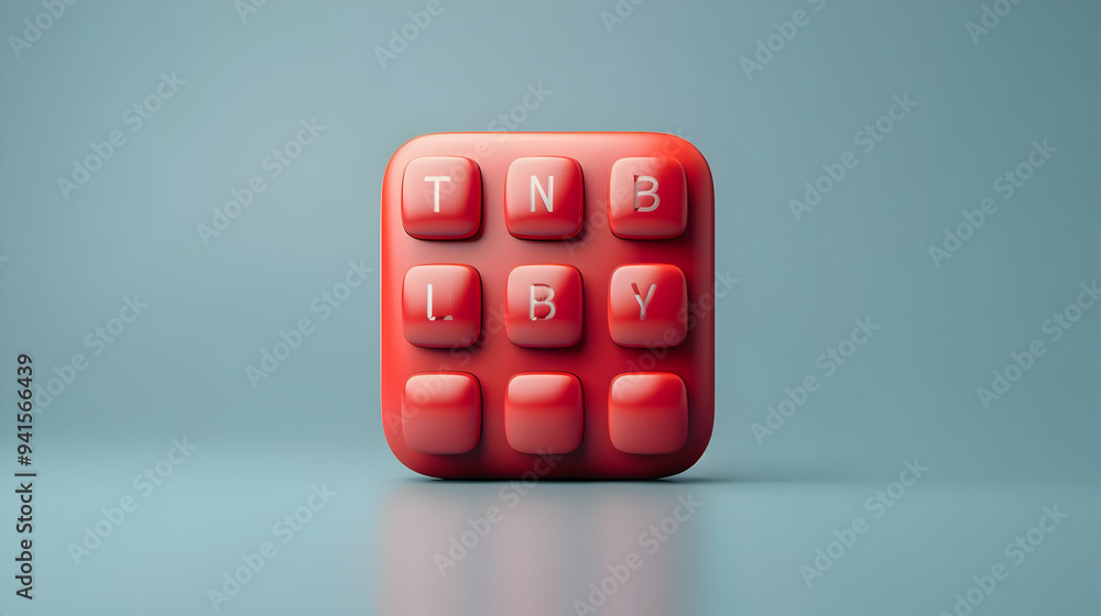 3D Red Buttons With White Letters Illustration 3D Red Buttons With White Letters Illustration