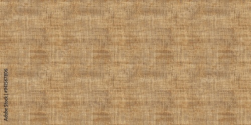 Rustic burlap texture with woven, natural fibers and earthy tones. seamless background pattern
