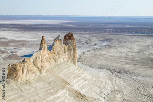 Beautiful Mangystau landscape, Kazakhstan. Ak Orpa pinnacles view, Bozzhira valley photo