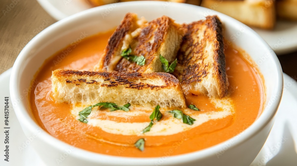 Tomato Soup with Croutons Tomato Soup with Croutons