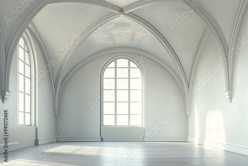 interior of a church in white