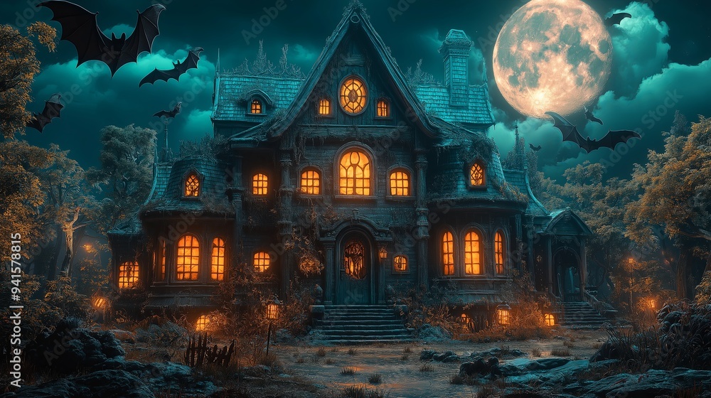 Bats Circle Intricate Haunted House Bats Circle Intricate Haunted House