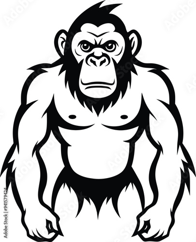 apes silhouette illustration black and white photo