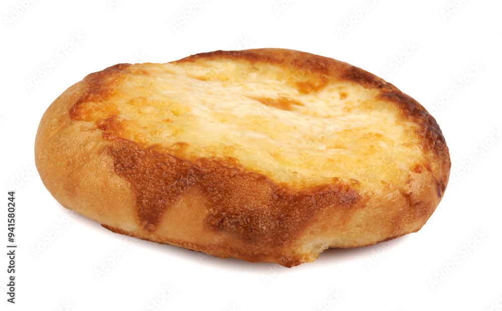 Khachapuri, bun with cheese isolated on white background. Pie with cheese. Khachapuri, bun with cheese isolated on white background. Pie with cheese.