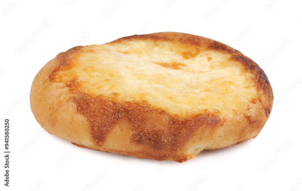 Khachapuri, bun with cheese isolated on white background. Pie with cheese. Khachapuri, bun with cheese isolated on white background. Pie with cheese.