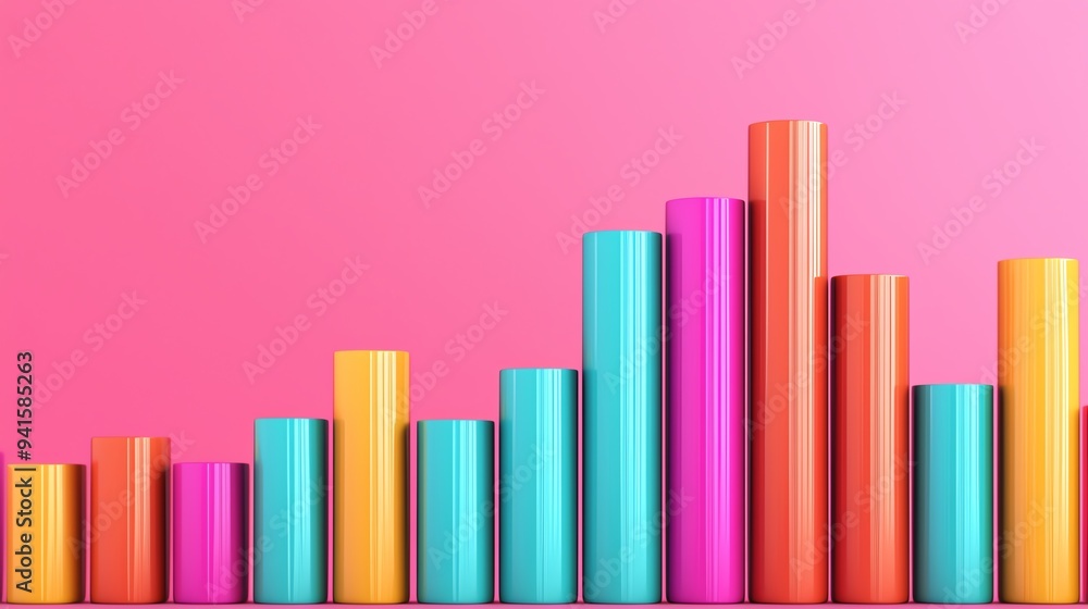 Inventory levels graph, tracking stock performance, 3D illustration Inventory levels graph, tracking stock performance, 3D illustration