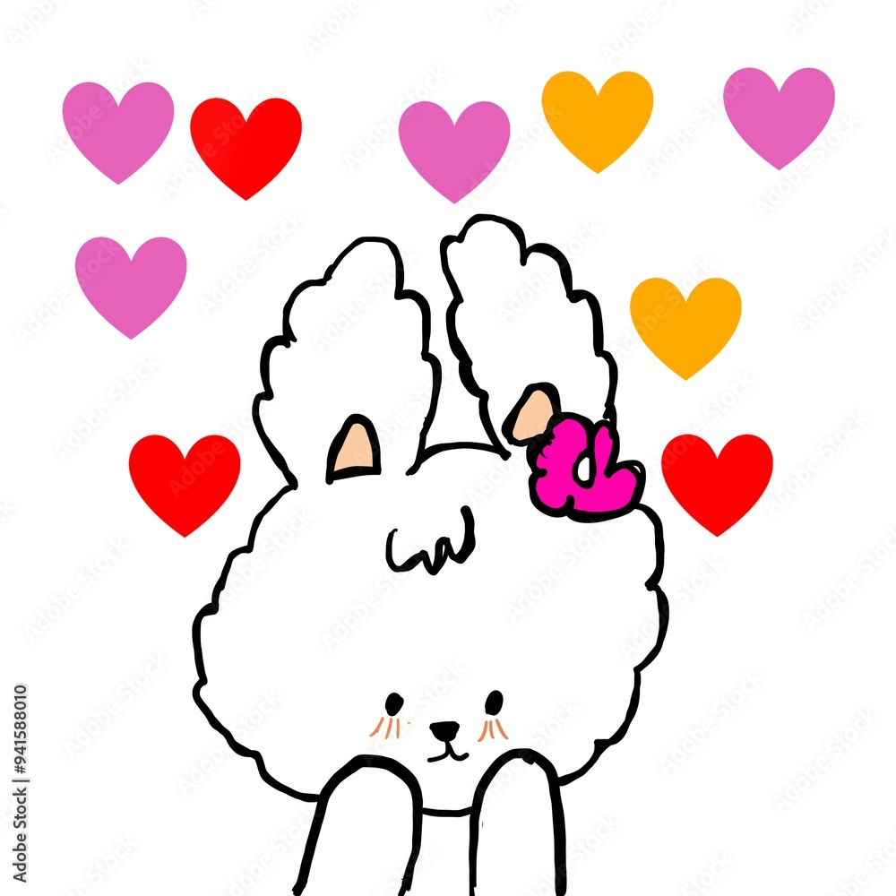 heart with rabbit heart with rabbit