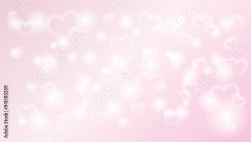 ピンクのハートのキラキラ背景