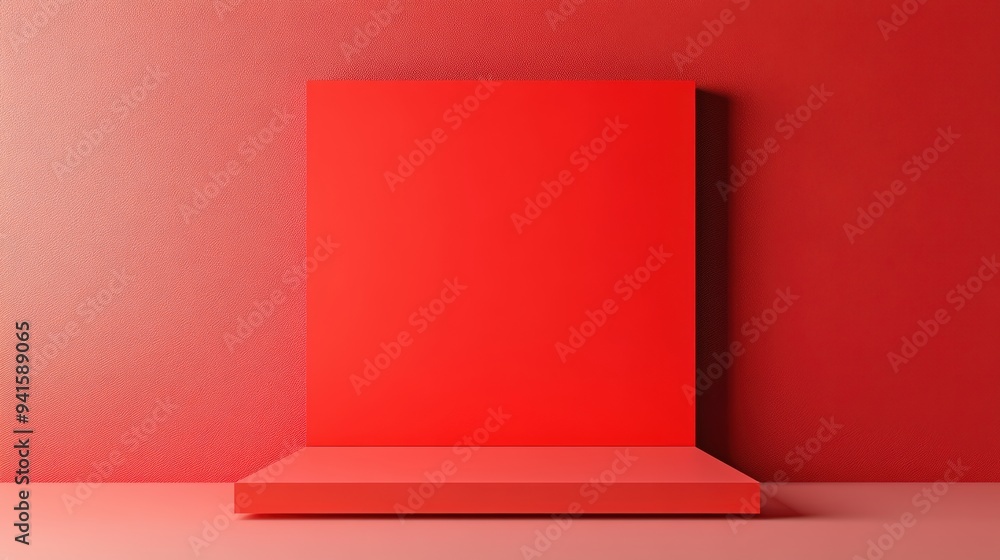A vibrant red backdrop with a platform, perfect for showcasing products or creating eye-catching displays. A vibrant red backdrop with a platform, perfect for showcasing products or creating eye-catching displays.