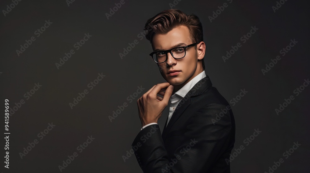 Portrait of a Stylish Man in Glasses Portrait of a Stylish Man in Glasses