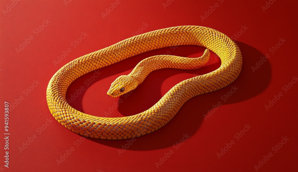 This background features a gold snake on a red background for Chinese new year 2025 This background features a gold snake on a red background for Chinese new year 2025