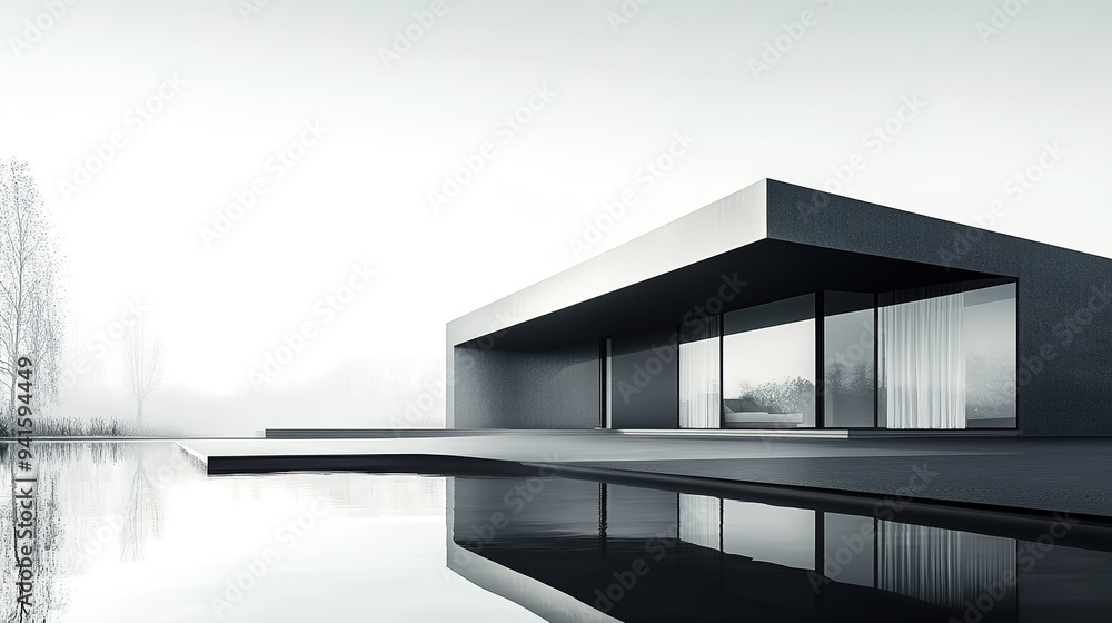 Fototapeta premium Modern minimalist house exterior