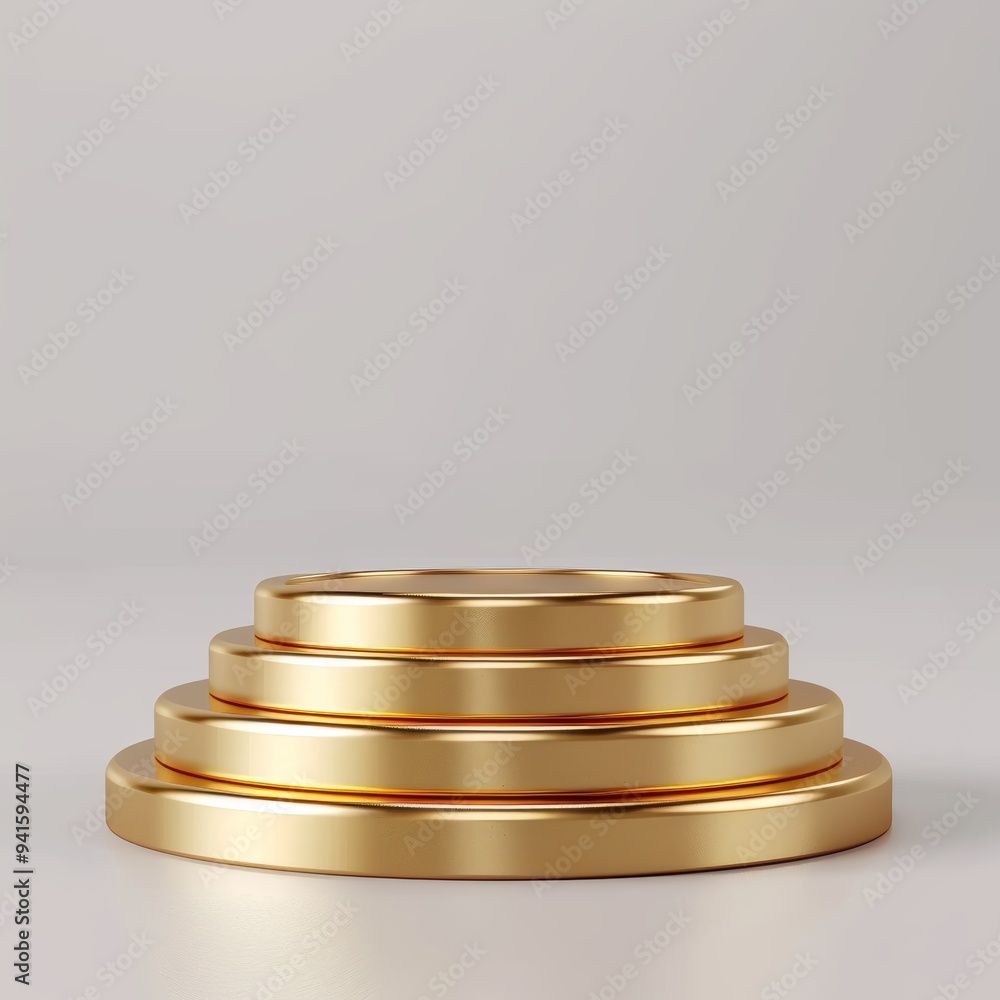 Elegant 3D Minimal Element with Gold Circular Layers on Neutral Background for Modern Design and Branding Elegant 3D Minimal Element with Gold Circular Layers on Neutral Background for Modern Design and Branding