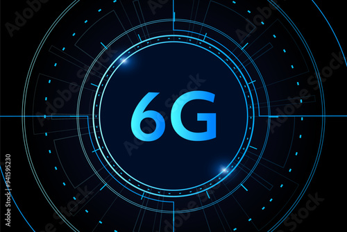 concept of technology 6G mobile network , New generation telecommunication , high-speed mobile Internet,	
