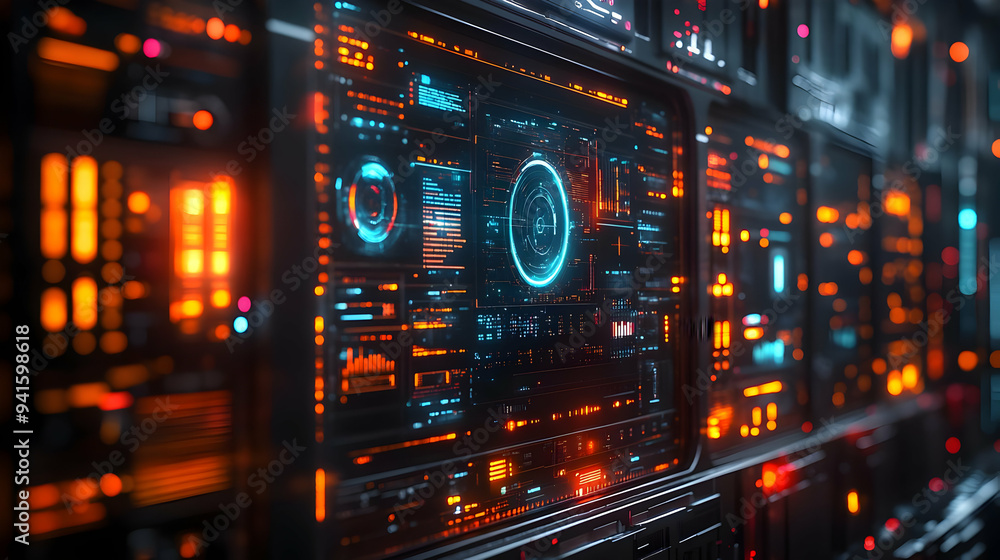 Futuristic Tech Interface Illustration - 3D Render Futuristic Tech Interface Illustration - 3D Render