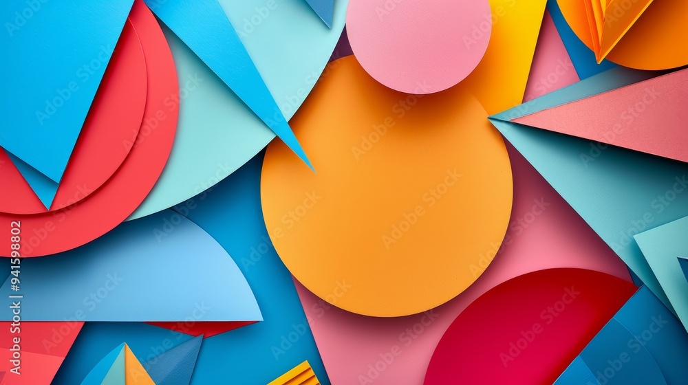 Vibrant Abstract Paper Arts Collage with Colorful Geometric Shapes and Layers for Creative Design Projects Vibrant Abstract Paper Arts Collage with Colorful Geometric Shapes and Layers for Creative Design Projects